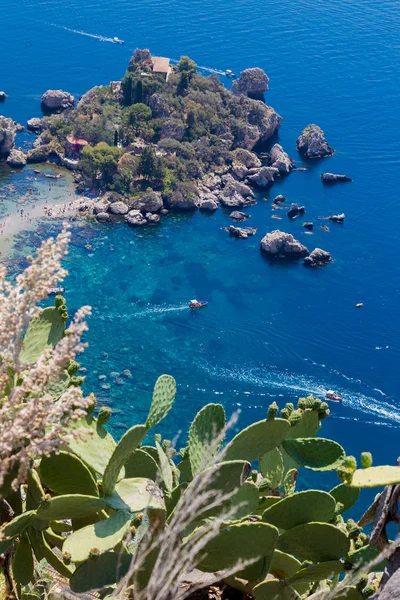 Zobacz Isola Bella Taormina Sycylia Włochy — Zdjęcie stockowe