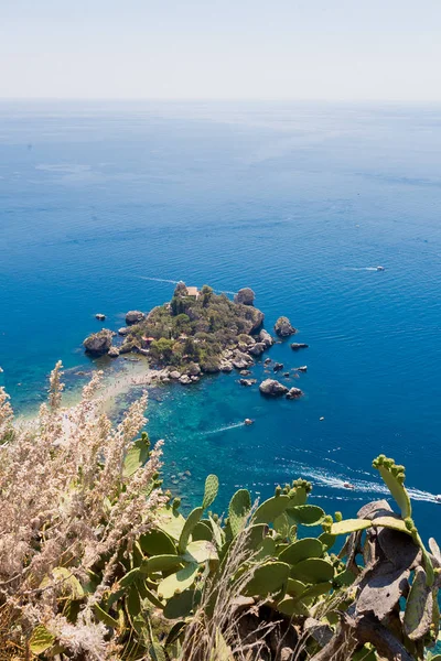 Uitzicht Isola Bella Taormina Sicilië Italië — Stockfoto