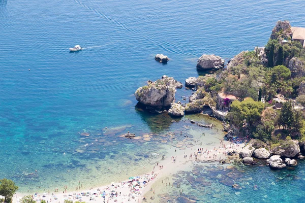 Άποψη Της Isola Bella Ταορμίνα Σικελία Ιταλία — Φωτογραφία Αρχείου