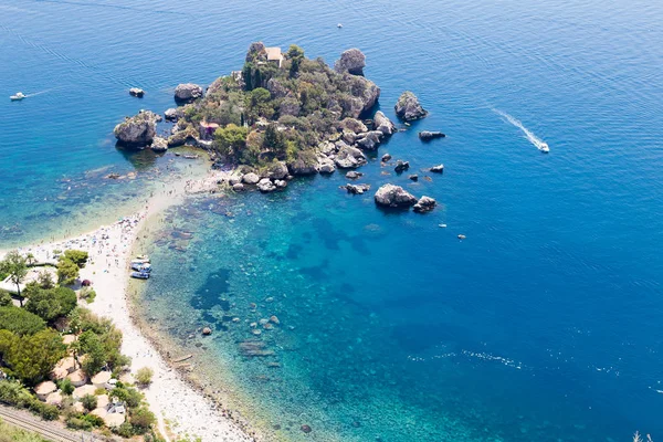 Άποψη Της Isola Bella Ταορμίνα Σικελία Ιταλία — Φωτογραφία Αρχείου