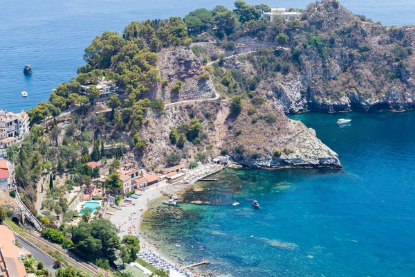 Zobacz Isola Bella Taormina Sycylia Włochy — Zdjęcie stockowe