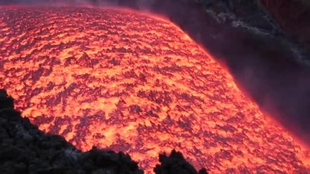 Lavaflödet Vulkanen Etna Sicilien Italien — Stockvideo
