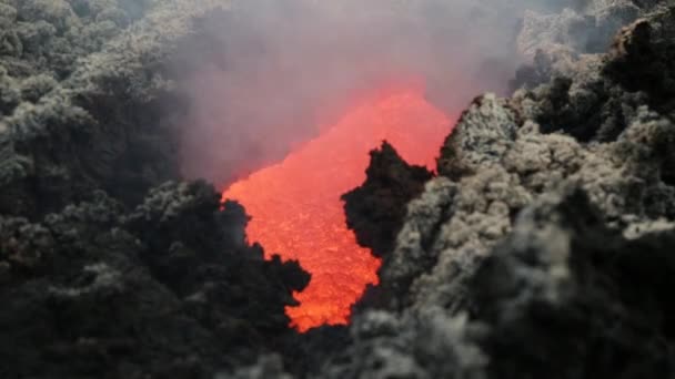 Lava Flow Vulkaan Etna Sicilië Italië — Stockvideo