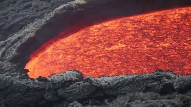 Lav Akışı Etna Yanardağı Üzerinde Sicilya Talya — Stok video