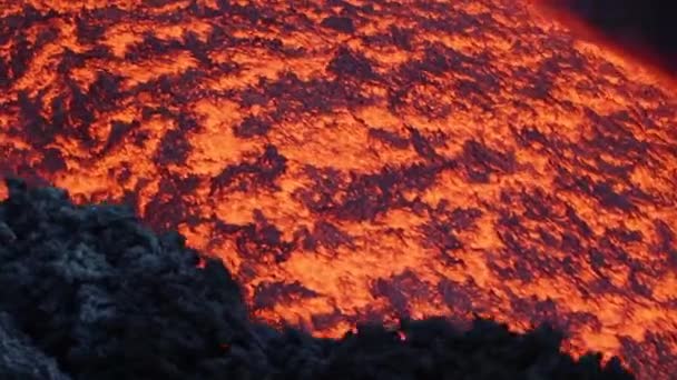 Lavastrom Auf Dem Vulkan Ätna Sizilien Italien — Stockvideo