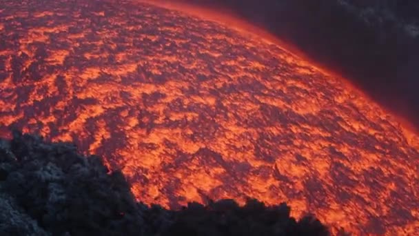 Flujo Lava Volcán Etna Sicilia Italia — Vídeos de Stock