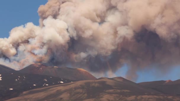 Виверження Вулкана Етна Вибух Лавовий Потік Сицилії — стокове відео