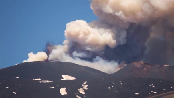Wybuch Wulkanu Etna Wybuch Lawy Sycylii — Wideo stockowe