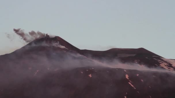 Vulkaan Etna Uitbarsting Explosie Lavastroom Sicilië — Stockvideo