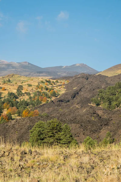 Podzimní Sezóna Sopce Etna Sicílii — Stock fotografie