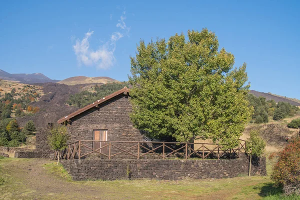 Zuflucht Ätna Vulkan Sizilien Berghütte — Stockfoto