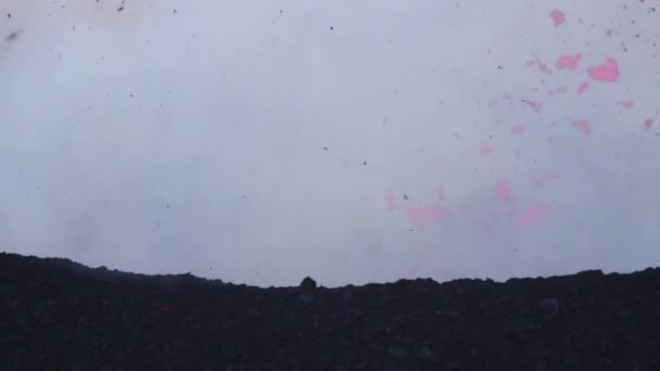 Erupção Vulcão Etna Explosão Fluxo Lava Sicília — Vídeo de Stock