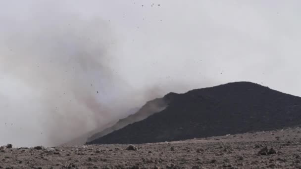 Erupción Del Volcán Etna Explosión Flujo Lava Sicilia — Vídeo de stock