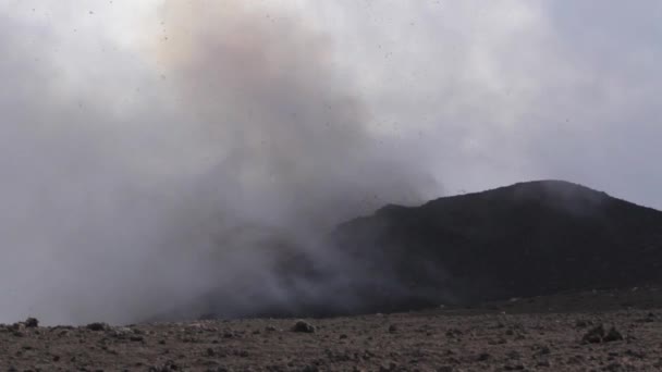 Vulkanen Etna Vulkanen Explosion Och Lavaflöde Sicilien — Stockvideo