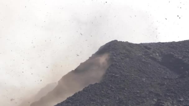 Vulcano Etna Eruzione Esplosione Flusso Lavico Sicilia — Video Stock