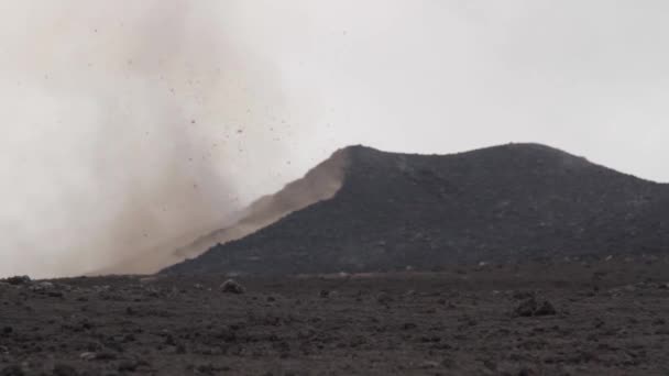 Vulcano Etna Eruzione Esplosione Flusso Lavico Sicilia — Video Stock