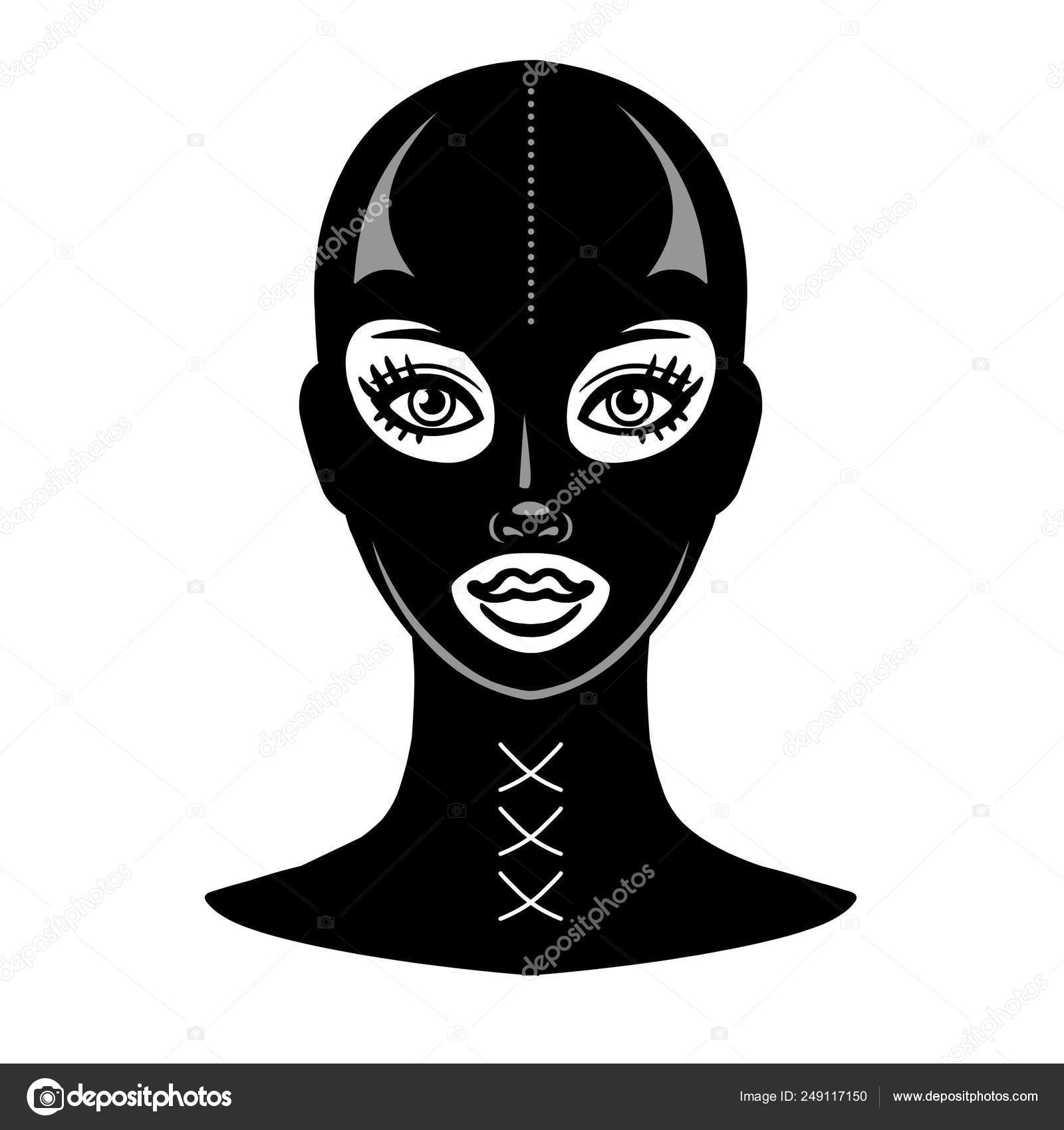 Animation Portrait Beautiful Girl Black Latex Mask Template Erotic Content  Stock Vector Image by ©Roomyana #249117150