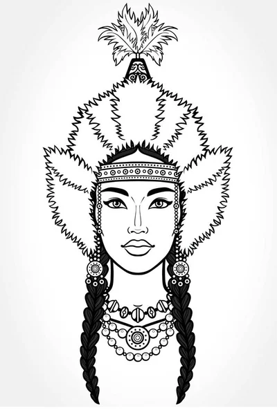 Beauté Asiatique Portrait Animation Une Belle Fille Dans Ancienne Casquette — Image vectorielle