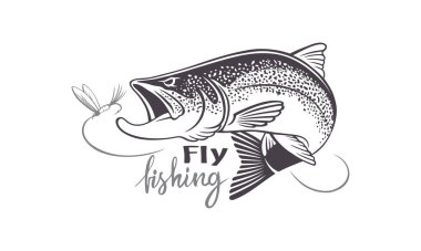 image trout fish icons on the white background clipart