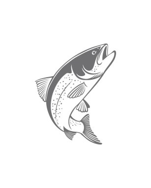 trout fish icons on the white background clipart