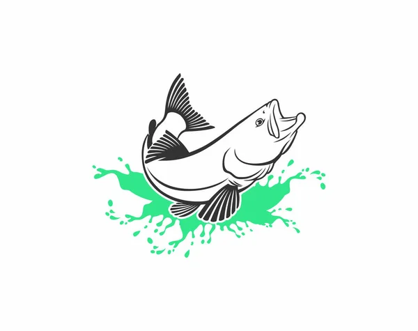 白い背景の上のマスの魚 — ストックベクタ