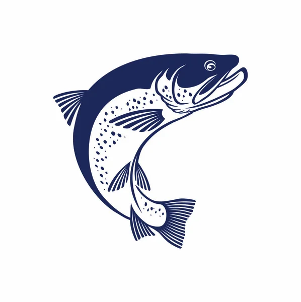 Alabalık Balık Beyaz Zemin Üzerine — Stok Vektör