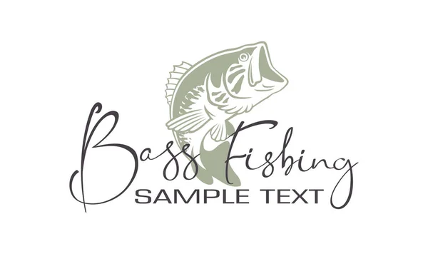 Bass Fisk Ikoner Den Vita Bakgrunden — Stock vektor