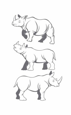 Gösterilen gergedan illüstrasyon vektör