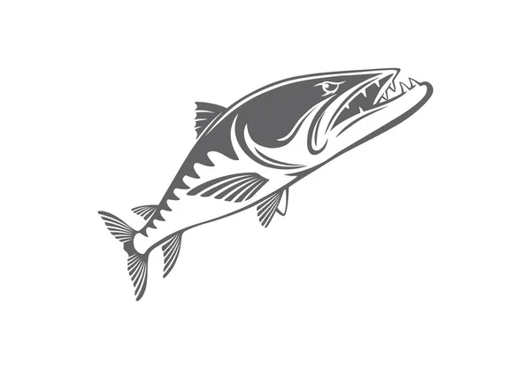 Bild Baracuda Fisch Vektor Illustration — Stockvektor
