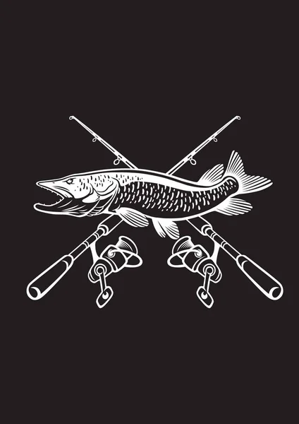 Ilustração Vetor Logotipo Pesca Lúcio — Vetor de Stock