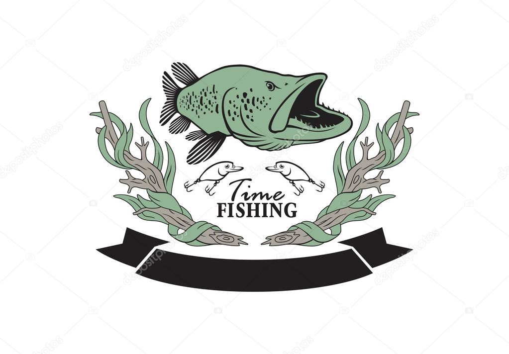 pike fish image vector illustration
