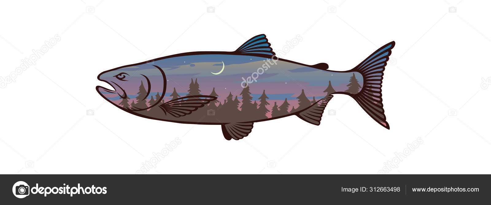 Salmon fish icons Stock Vector by ©kvasay 312663498