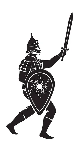 Warrior of antiquity with a sword — Stock Vector