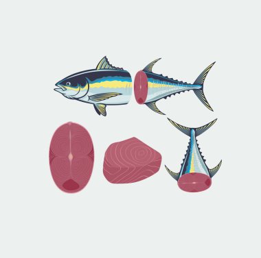 Şekil bir ton balığı gösteriyor. Ton balığı eti.