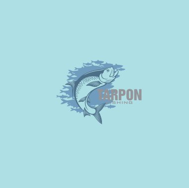 fish tarpon logo vector illustration clipart