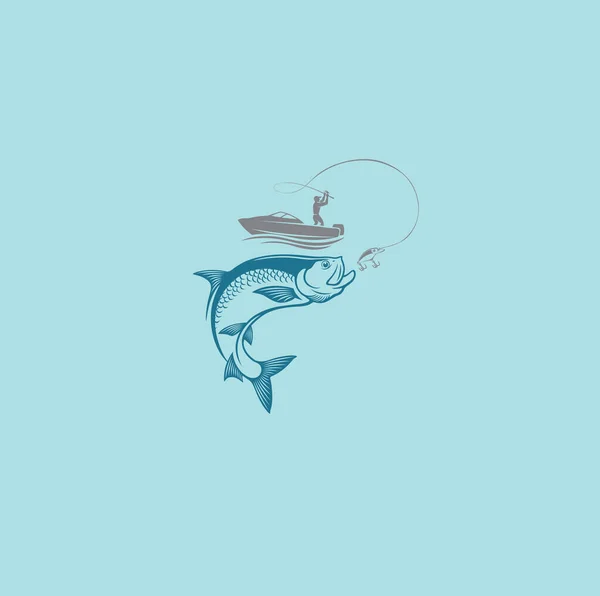 Риба Тарон Логотип Векторна Ілюстрація — стоковий вектор