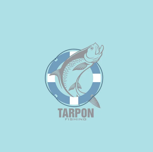 Illustrazione Vettoriale Del Logo Del Pesce Tarpon — Vettoriale Stock