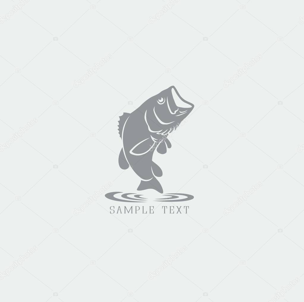 Bass fish logo vector illustration