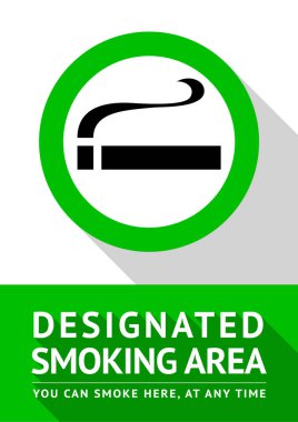 Smoking place new poster, vector illustration for print clipart