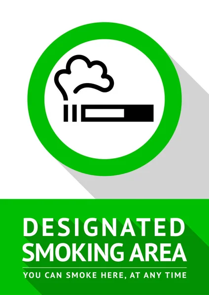 Smoking Place New Poster Vector Illustration Print — Stock Vector