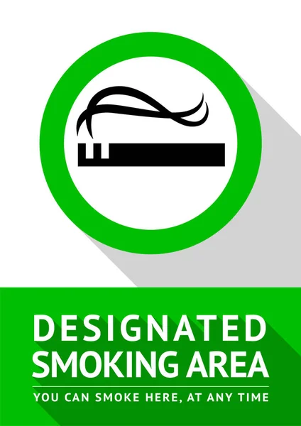 Smoking Place New Poster Vector Illustration Print — Stock Vector