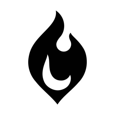 Yangın alevler, yeni siyah simge vektör çizim