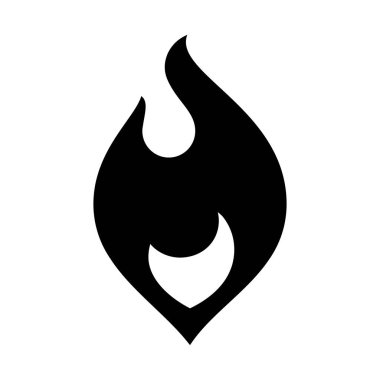 Yangın alevler, yeni siyah simge vektör çizim