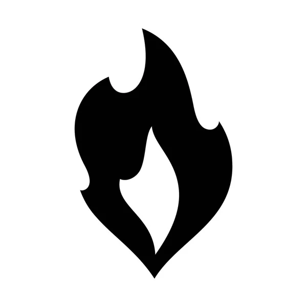 Api menyala, gambar vektor ikon hitam baru - Stok Vektor