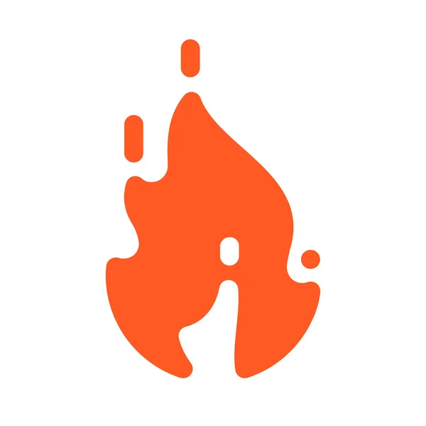 Llamas de fuego con chispas, nuevo icono naranja — Vector de stock