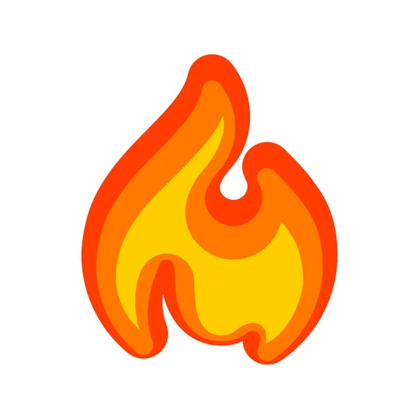 Fire Flames Röd Gul Ikon Vektorillustration — Stock vektor