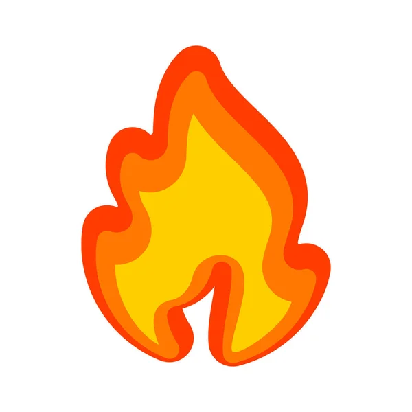 Flammes Feu Icône Jaune Rouge Illustration Vectorielle — Image vectorielle