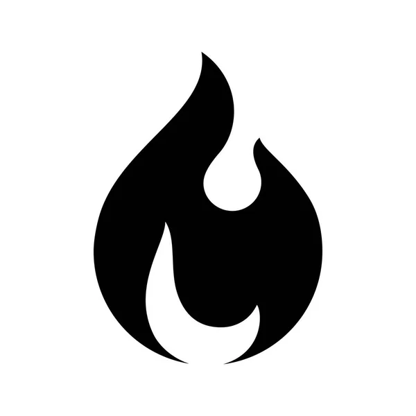 Fire Flames New Black Icon Vector Illustration — Stock Vector