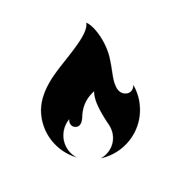 Fire Flames New Black Icon Vector Illustration — Stock Vector