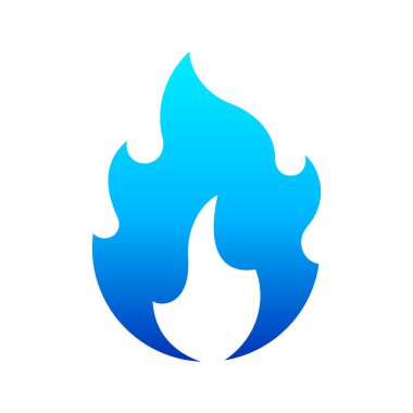 Yangın alevler, yeni mavi kutsal kişilerin resmi, vektör çizim